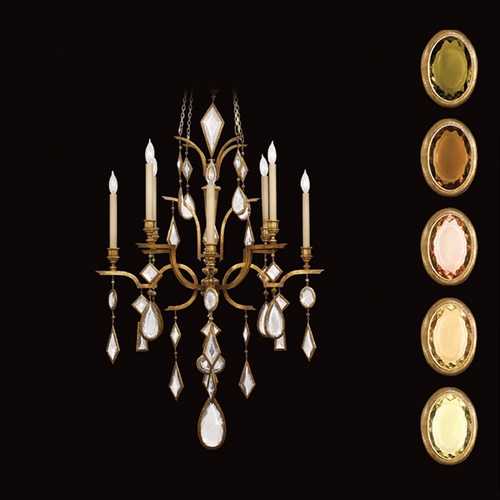 Fine Art Lamps Fine Art Lamps Encased Gems Gold Leaf Crystal Chandelier 725640-1ST