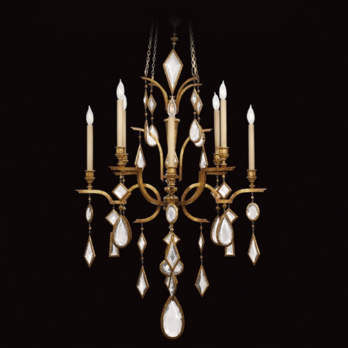 Fine Art Lamps Fine Art Lamps Encased Gems Gold Leaf Crystal Chandelier 725640-3ST