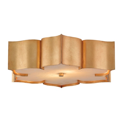 Currey and Company Lighting Grand Lotus Flush Mount in Antique Gold Leaf by Currey & Company 9999-0010