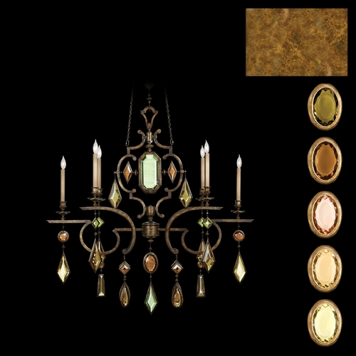Fine Art Lamps Fine Art Lamps Encased Gems Gold Leaf Crystal Chandelier 726040-1ST