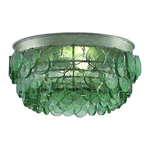 Currey and Company Lighting Braithwell Flush Mount in Silver Leaf by Currey & Company 9999-0013