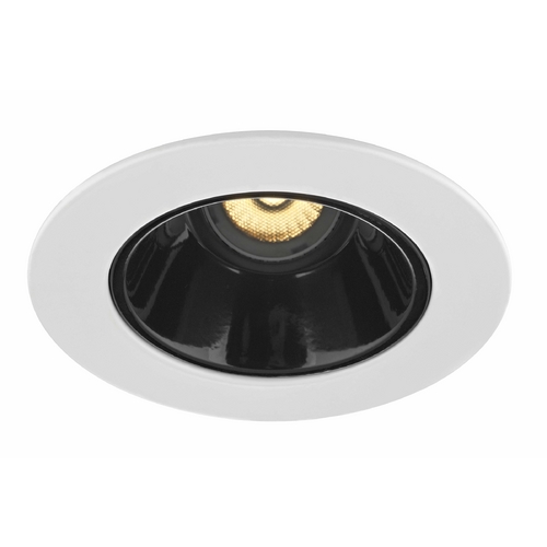 Recesso Lighting by Dolan Designs GU10 Adjustable Black Reflector Trim for 4-Inch Line and Low Voltage Recessed Cans T414B-WH