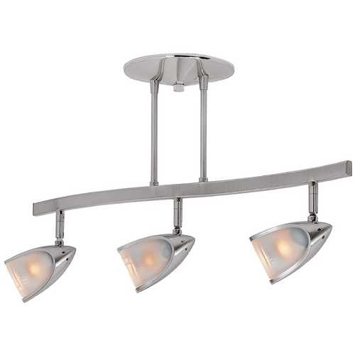 Access Lighting Modern Semi-Flush Mount with White Glass in Brushed Steel by Access Lighting 52030-BS/OPL