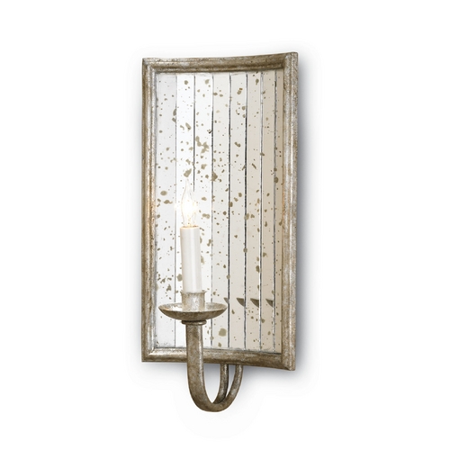 Currey and Company Lighting Modern Plug-In Wall Lamp in Harlow Silver Leaf Finish 5405