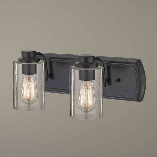 Design Classics Lighting Industrial Seeded Glass Bath Wall Light Bronze 2 Lt 1202-36 GL1041C