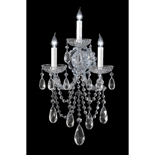 Crystorama Lighting Maria Theresa Crystal Sconce Wall Light in Polished Chrome by Crystorama Lighting 4423-CH-CL-MWP