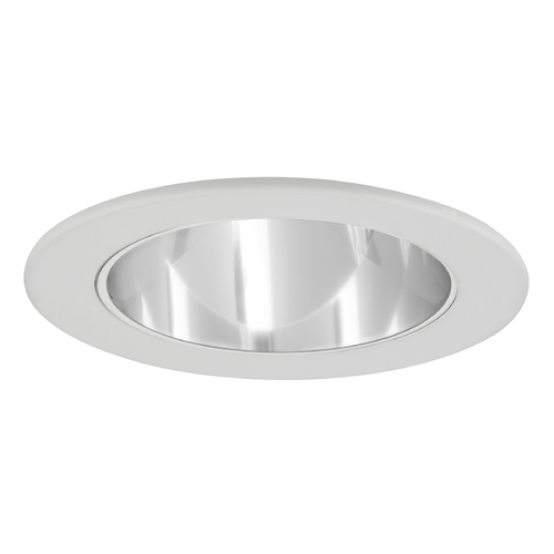 Recesso Lighting by Dolan Designs Clear Reflector GU10 LED Deep Trim for 4-Inch Line and Low Voltage Recessed Cans T402C-WH