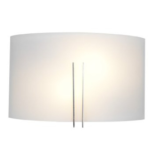 Access Lighting Modern Sconce Wall Light with White Glass in Brushed Steel by Access Lighting 20447-BS/WHT