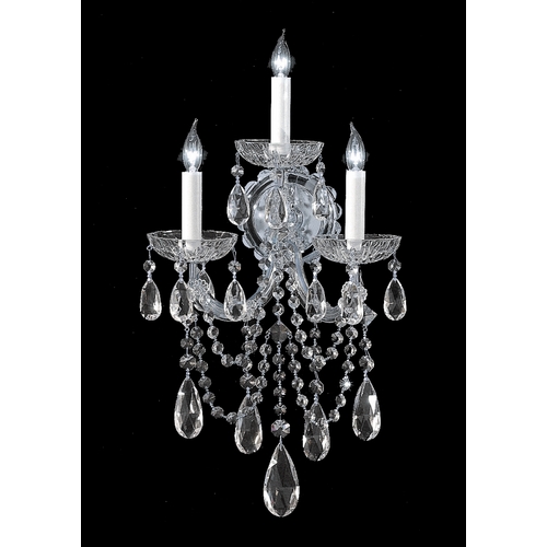 Crystorama Lighting Maria Theresa Crystal Sconce Wall Light in Polished Chrome by Crystorama Lighting 4423-CH-CL-S