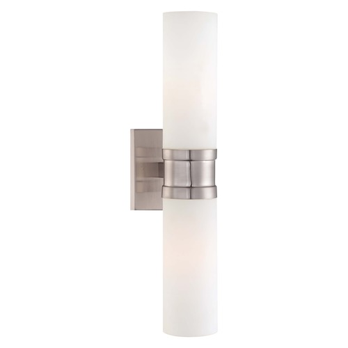 Minka Lavery Sconce Wall Light with White Glass in Brushed Nickel by Minka Lavery 4462-84