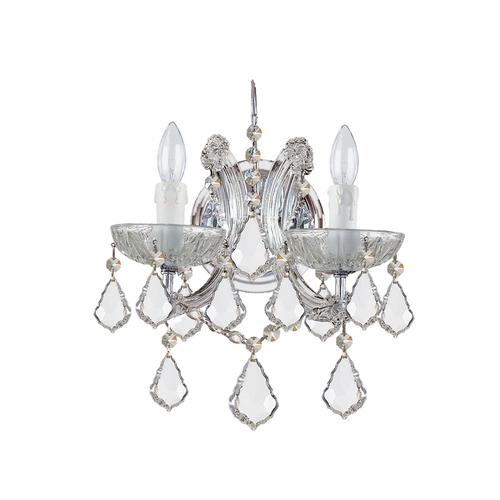 Crystorama Lighting Maria Theresa Crystal Sconce Wall Light in Polished Chrome by Crystorama Lighting 4472-CH-CL-S