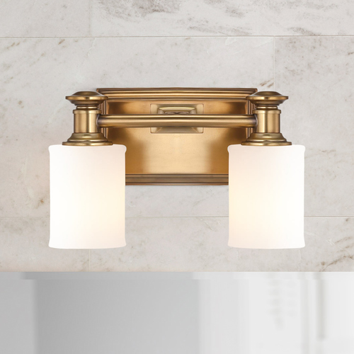 Minka Lavery Bathroom Light with White Glass in Liberty Gold by Minka Lavery 5172-249