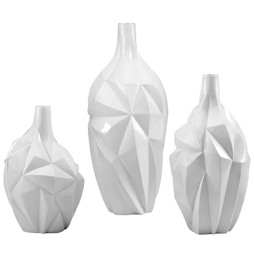 Cyan Design Glacier Gloss White Glaze Vase by Cyan Design 05002