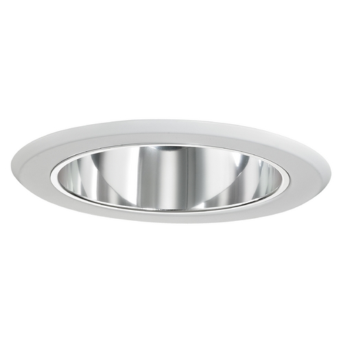 Recesso Lighting by Dolan Designs Clear Cone Reflector Trim for 5-Inch Recessed Housings T504C-WH