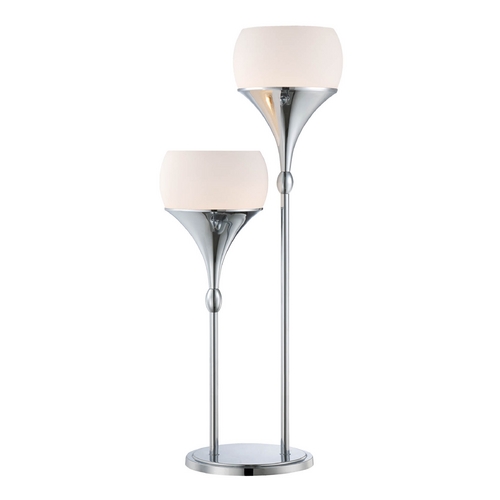 Lite Source Lighting Modern Table Lamp with White Glass in Polished Chrome by Lite Source Lighting LS-22225