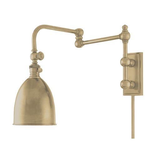 Hudson Valley Lighting Roslyn Swing Arm Lamp in Aged Brass by Hudson Valley Lighting 771-AGB