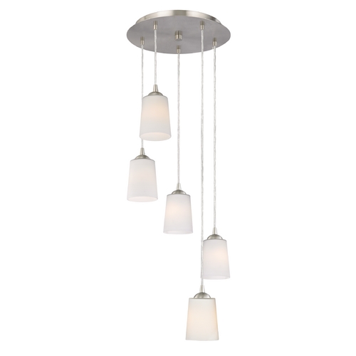 Design Classics Lighting Modern Multi-Light Pendant Light with Tapered Cone White Glass 580-09 GL1027