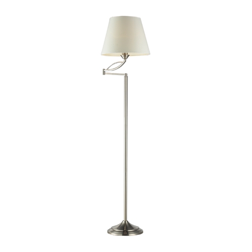 Elk Lighting Floor Lamp with Beige / Cream Shade in Satin Nickel Finish 17047/1