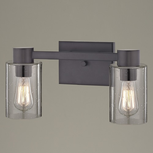 Design Classics Lighting 2-Light Seeded Glass Bathroom Light Bronze 2102-220 GL1041C