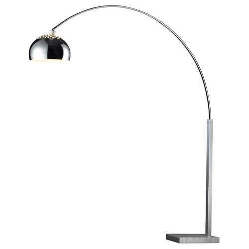 Dimond Penbrook Arc Lamp In Silver Plated And White Marble