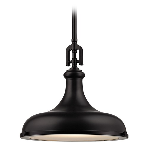 Elk Lighting Elk Lighting Rutherford Oil Rubbed Bronze Pendant Light with Bowl / Dome Shade 57061/1
