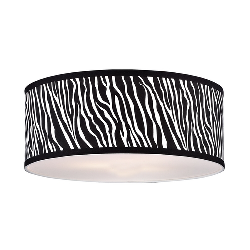 Design Classics Lighting Large Zebra Print Drum Lamp Shade SH9465DIF