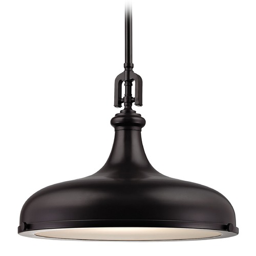 Elk Lighting Elk Lighting Rutherford Oil Rubbed Bronze Pendant Light with Bowl / Dome Shade 57062/1