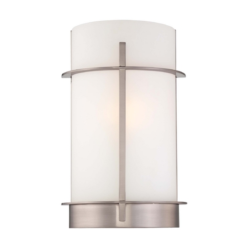 Minka Lavery Sconce Wall Light with White Glass in Brushed Nickel by Minka Lavery 6460-84
