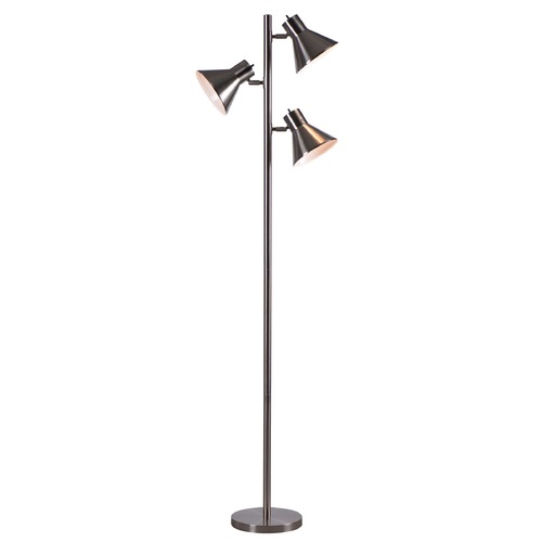 Kenroy Home Ash Brushed Steel Floor Lamp with Conical Shade ... Kenroy Home Ash Brushed Steel Floor Lamp with Conical Shade ...