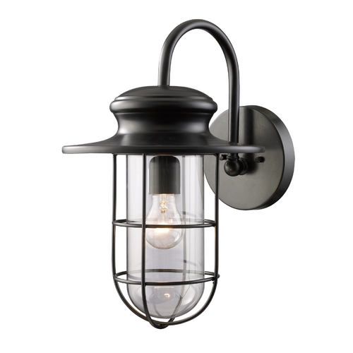 Elk Lighting Outdoor Wall Light with Clear Glass in Matte Black Finish 42285/1