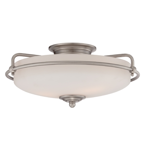 Quoizel Lighting Griffin 17-Inch Semi-Flush Mount in Antique Nickel by Quoizel Lighting GF1617AN