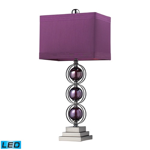 Elk Lighting Dimond Lighting Purple, Black Nickel LED Table Lamp with Rectangle Shade D2232-LED