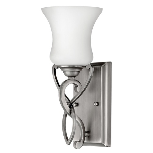 Hinkley Sconce with White Glass in Antique Nickel Finish 5000AN