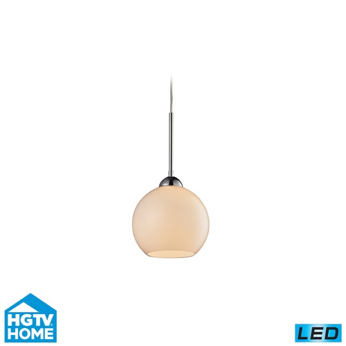 Elk Lighting Elk Lighting Cassandra Polished Chrome LED Mini-Pendant Light with Bowl / Dome Shade 10240/1WH-LED