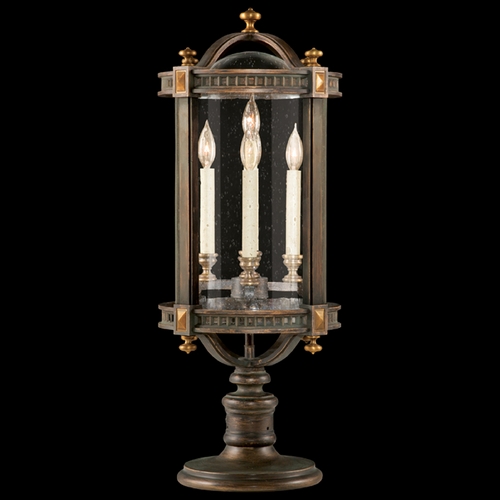 Fine Art Lamps Seeded Glass Post Lighting Brown and Gold Highlights Fine Art Lamps 564283ST