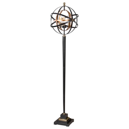 Uttermost Lighting Mid-Century Modern Floor Lamp Dark Oil Rubbed Bronze Rondure by Uttermost Lighting 28087-1