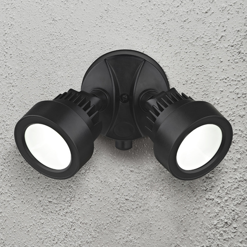 Design Classics Lighting LED Double-Head Security Light in 3000K by Design Classics JJ 330-3000K-BK