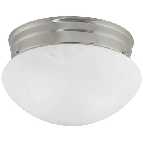 Design Classics Lighting 8-Inch Satin Nickel Flushmount Mushroom Ceiling Light 29627