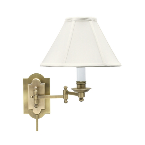 House of Troy Lighting Club Swing-Arm Lamp in Antique Brass by House of Troy Lighting CL225-AB