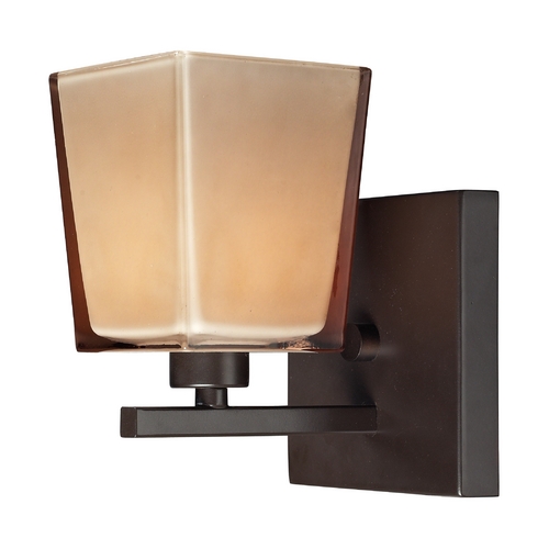 Sconce Wall Light with Brown Glass in Oiled Bronze Finish 11436/1 Destination Lighting