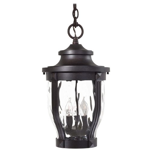 Minka Lavery Outdoor Hanging Light with Clear Glass in Corona Bronze by Minka Lavery 8764-166