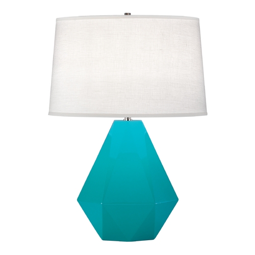 Robert Abbey Lighting Delta Table Lamp Egg Blue & Polished Nickel by Robert Abbey 943