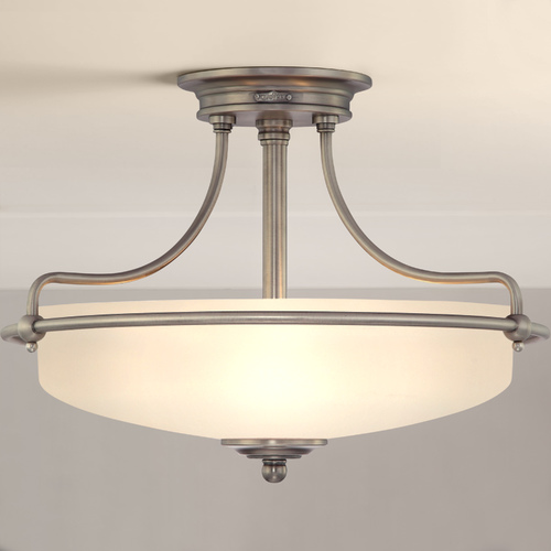 Quoizel Lighting Griffin Semi-Flush in Antique Nickel by Quoizel Lighting GF1717AN