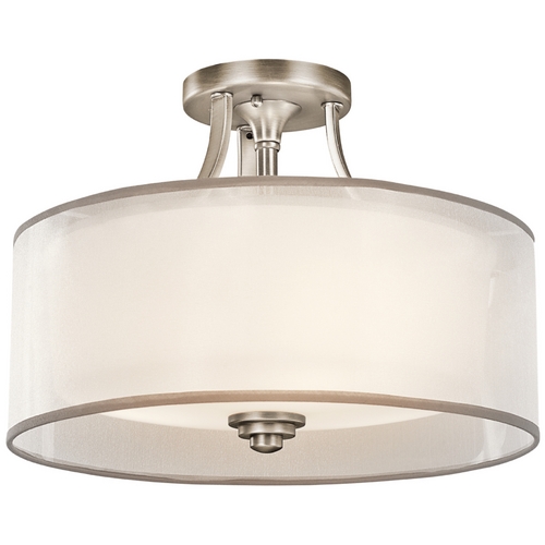 Kichler Lighting Lacey 15-Inch Semi-Flush Mount in Antique Pewter by Kichler Lighting 42386AP