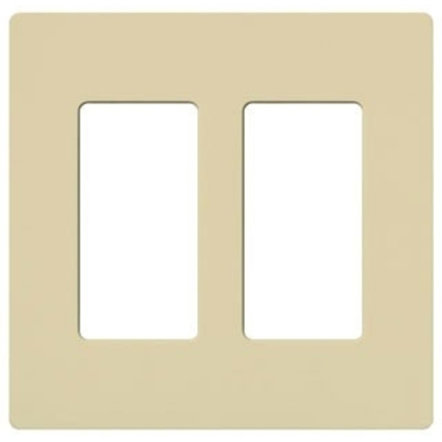 Lutron Dimmer Controls Designer Style 2-Gang Gloss Wallplate in Ivory CW-2-IV