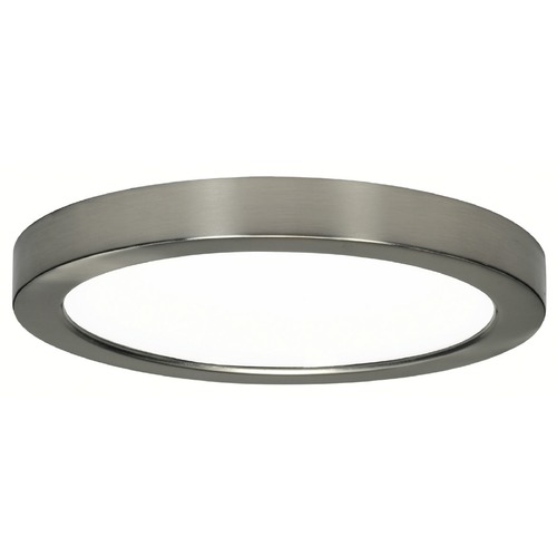 Design Classics Lighting 9-Inch Round Nickel Low Profile LED Flushmount Ceiling Light - 2700K 8337-27-SN