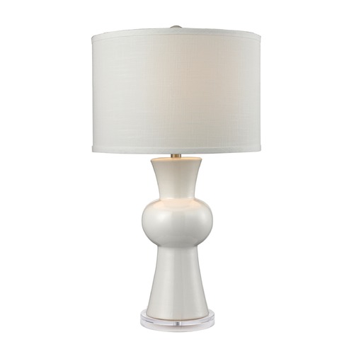 Elk Lighting Dimond Lighting Gloss White Table Lamp with Drum Shade D2618