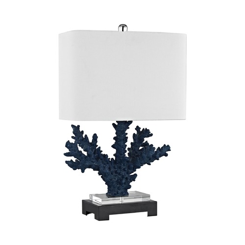 Elk Lighting Dimond Cape Sable Navy Blue and Black Table Lamp with Rectangle Shade D3026