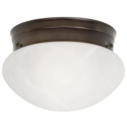 Design Classics Lighting 6-Inch Bronze Flushmount Ceiling Light 2961ES-BZ/ALB