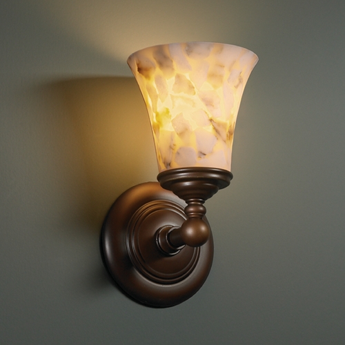Justice Design Group Justice Design Group Alabaster Rocks! Collection Sconce ALR-8521-20-DBRZ